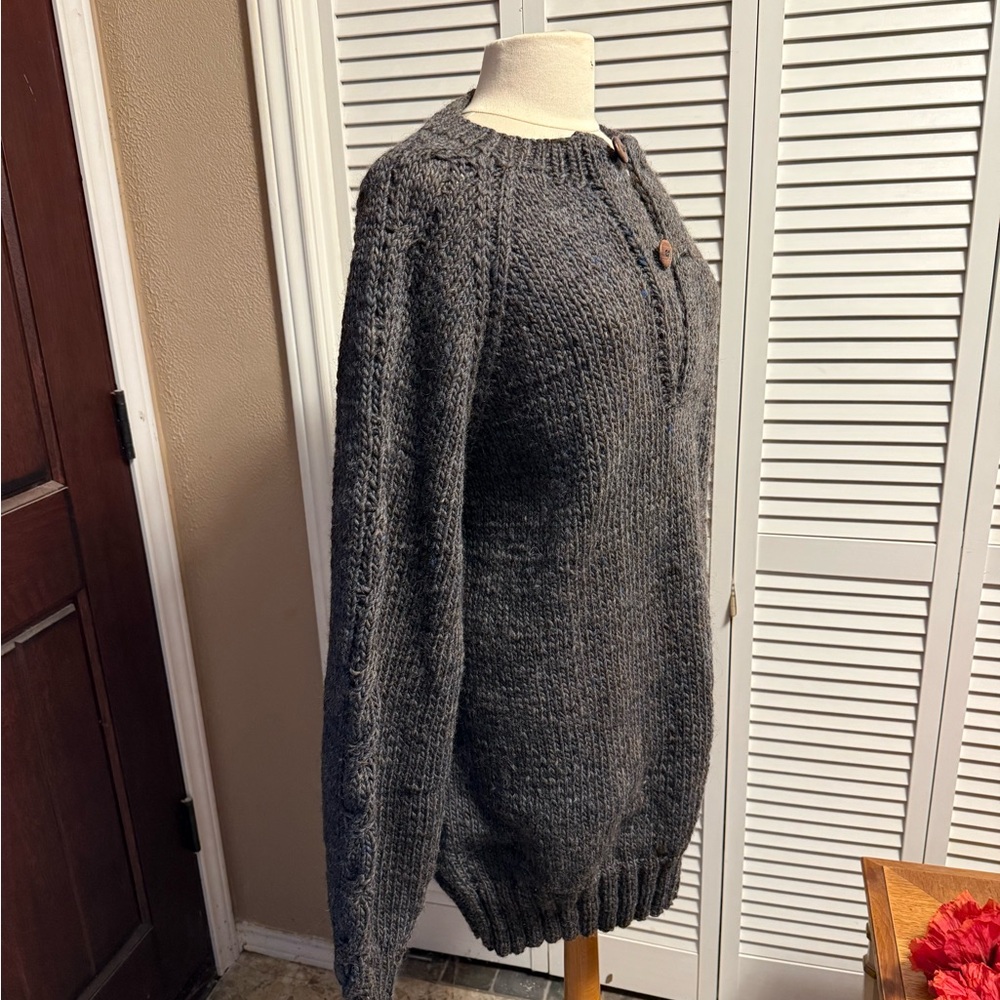 VTG Chunky Hand Knit Gray Wool Sweater Dress Mary Guild Cambridgeport, VT - Picture 3 of 7